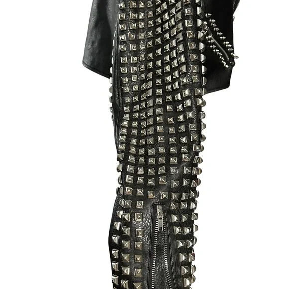 Azalea Wang Essential Moto black studded vegan leather jacket in 1X. NWOT. - Picture 7 of 16